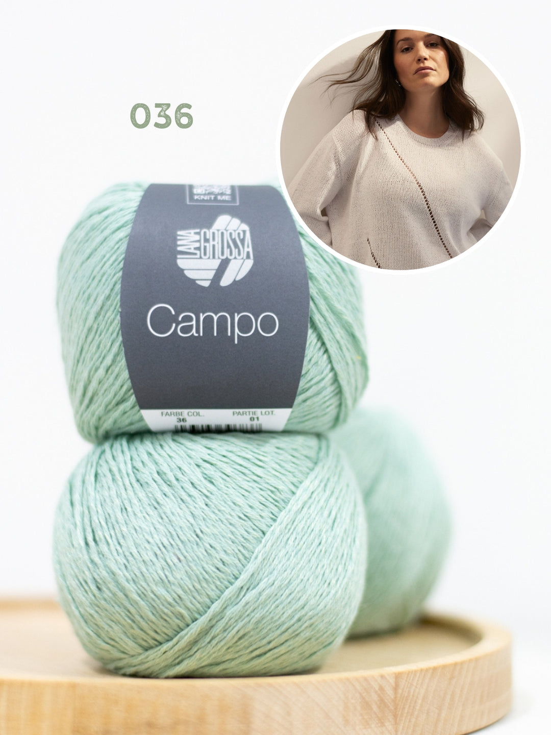 Breipakket Campo pullover met ajourstrepen