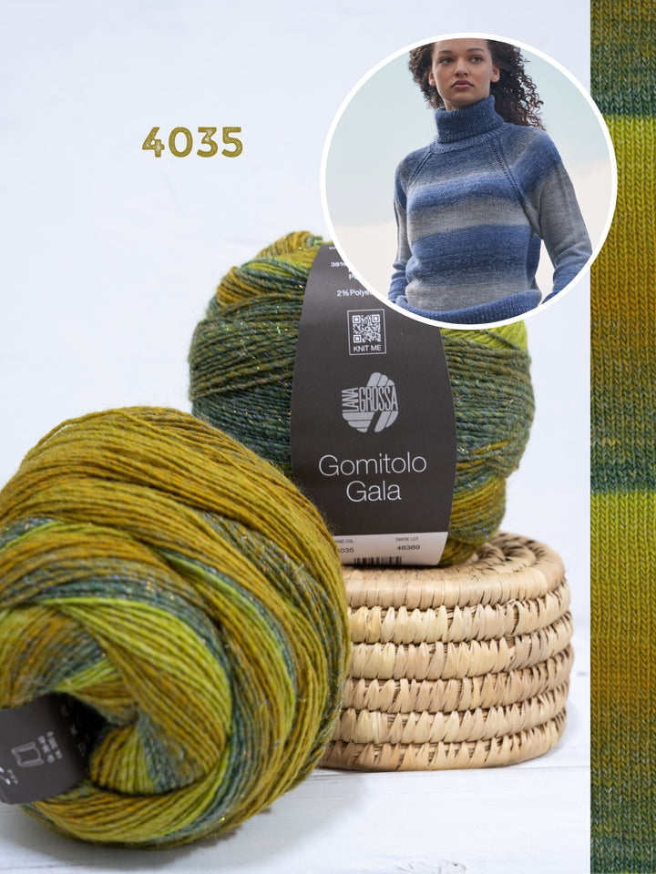 Breipakket Gomitolo Gala top-down raglantrui met col