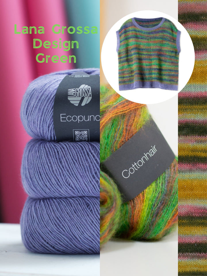 Breipakket Ecopuno Cottonhair top met slipsteekpatroon