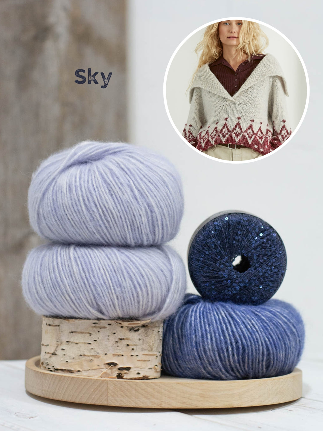 Breipakket Natural Alpaca Pelo Glamour raglantrui - top-down