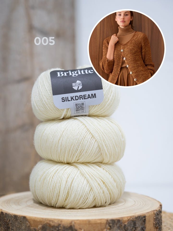 Breipakket Brigitte Silkdream vest in halve patentsteek