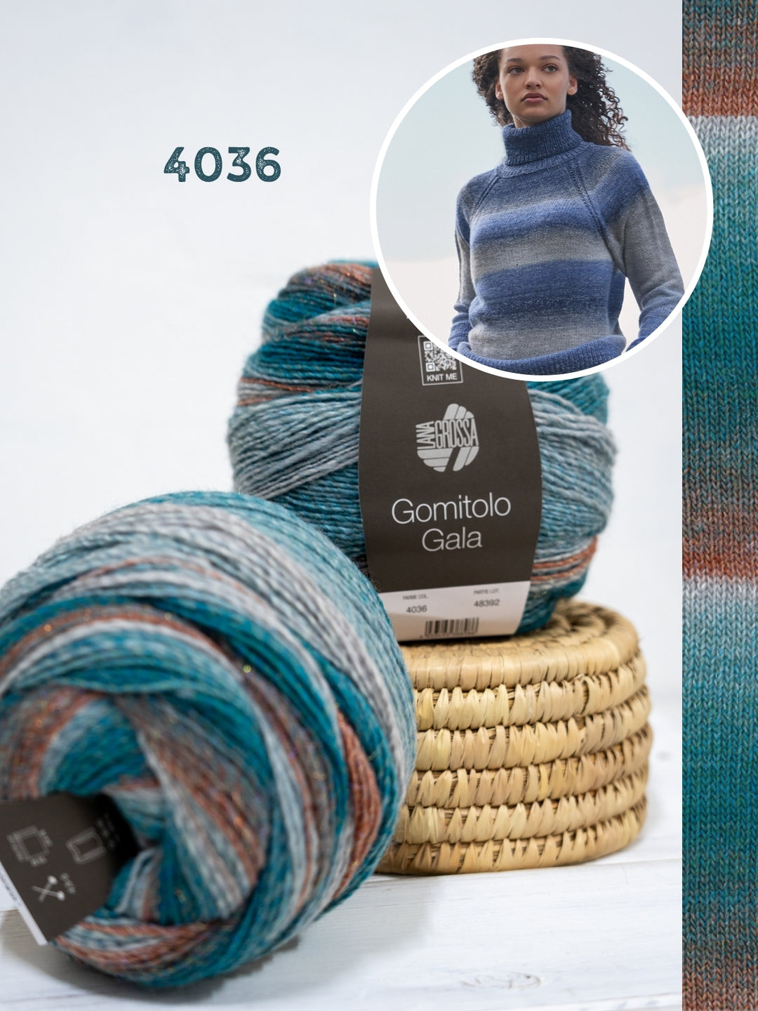 Breipakket Gomitolo Gala top-down raglantrui met col