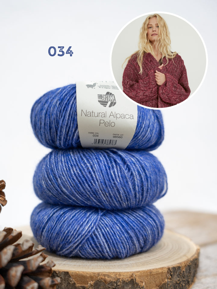 Breipakket Natural Alpaca Pelo kabelvest - top-down