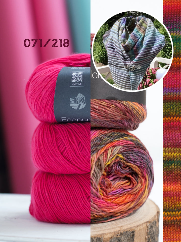 Breipakket Lizas stola Orange Night - Colorissimo & Ecopuno