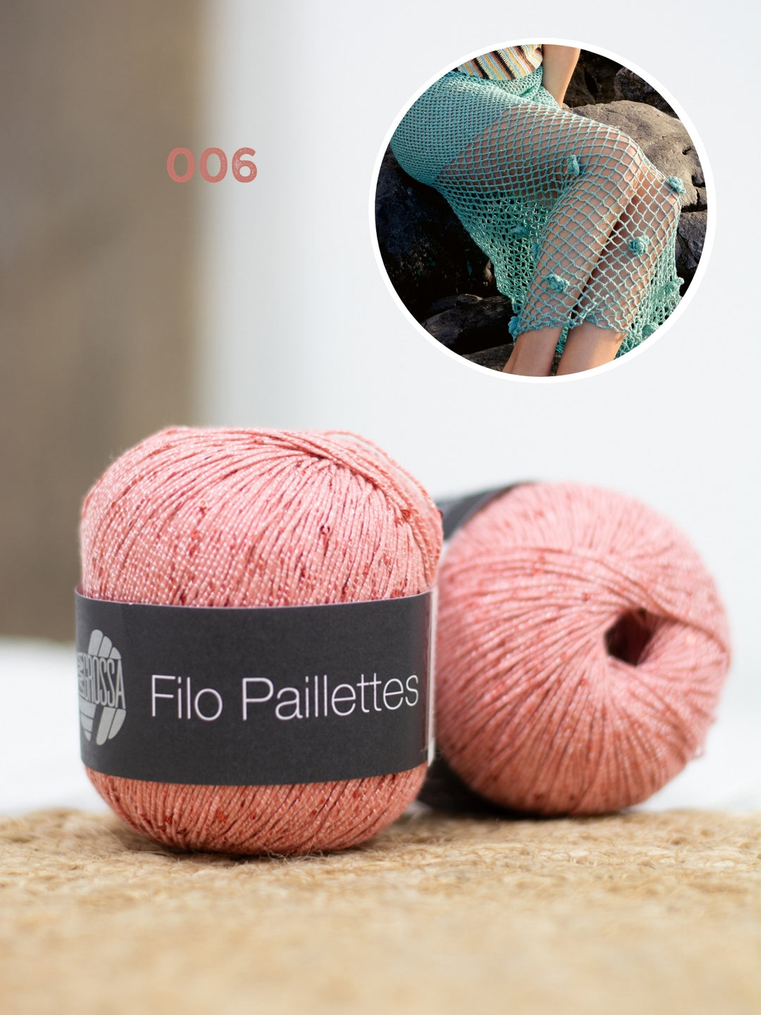 Haakpakket Filo Paillettes rok met bloemen