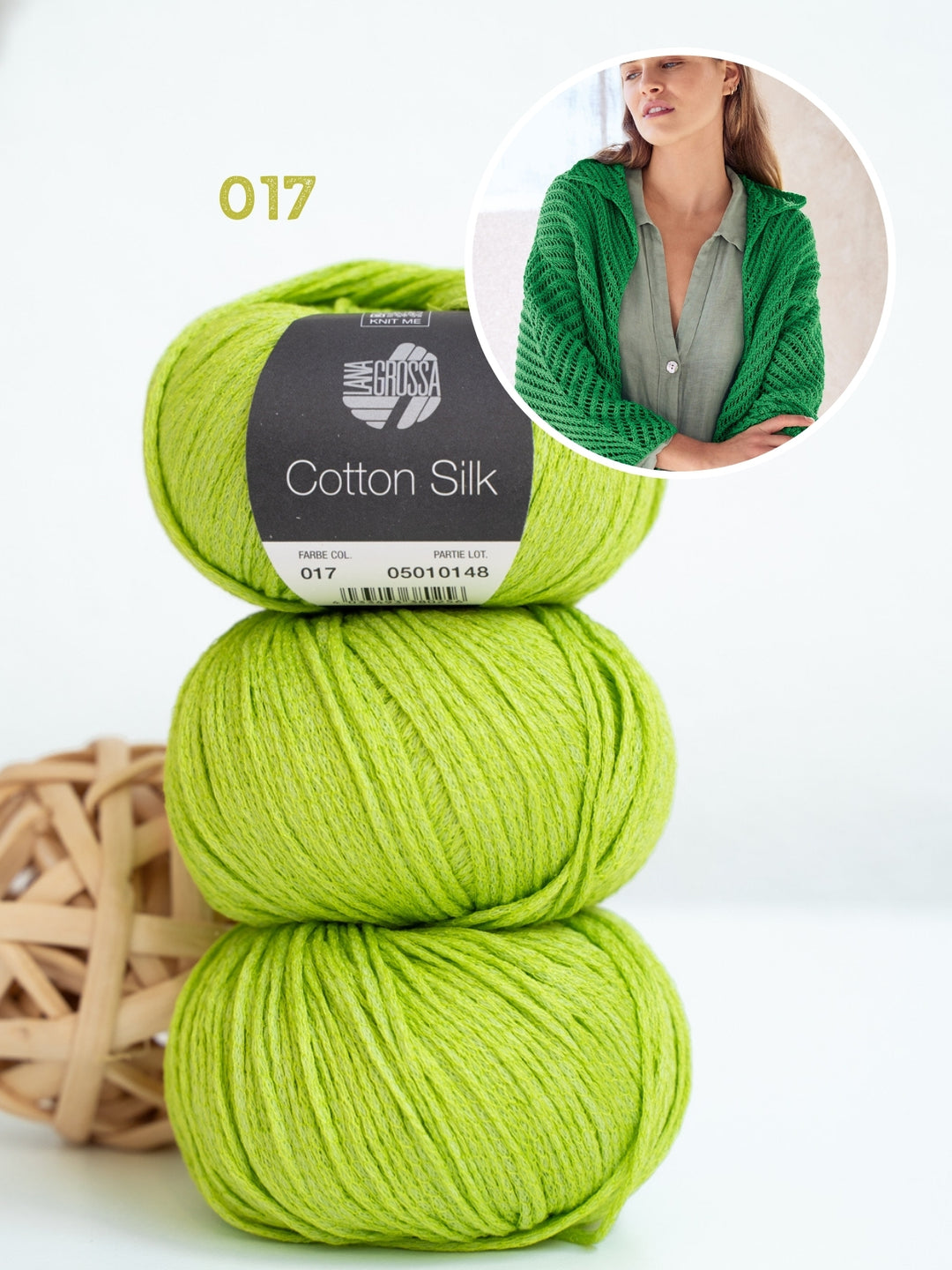 Breipakket Cotton Silk vest met visgraatpatroon