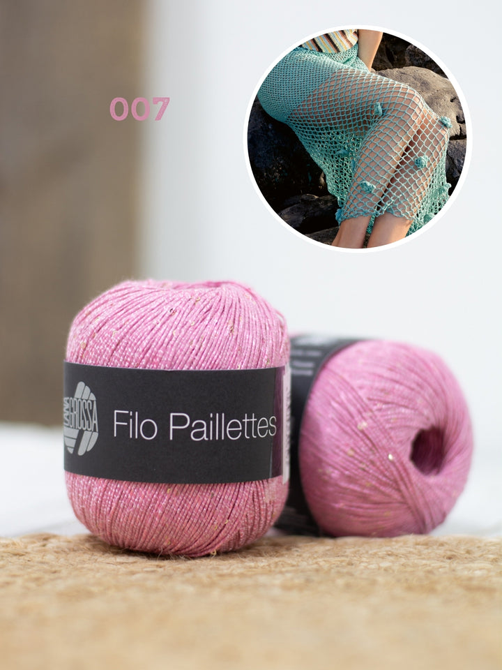 Haakpakket Filo Paillettes rok met bloemen