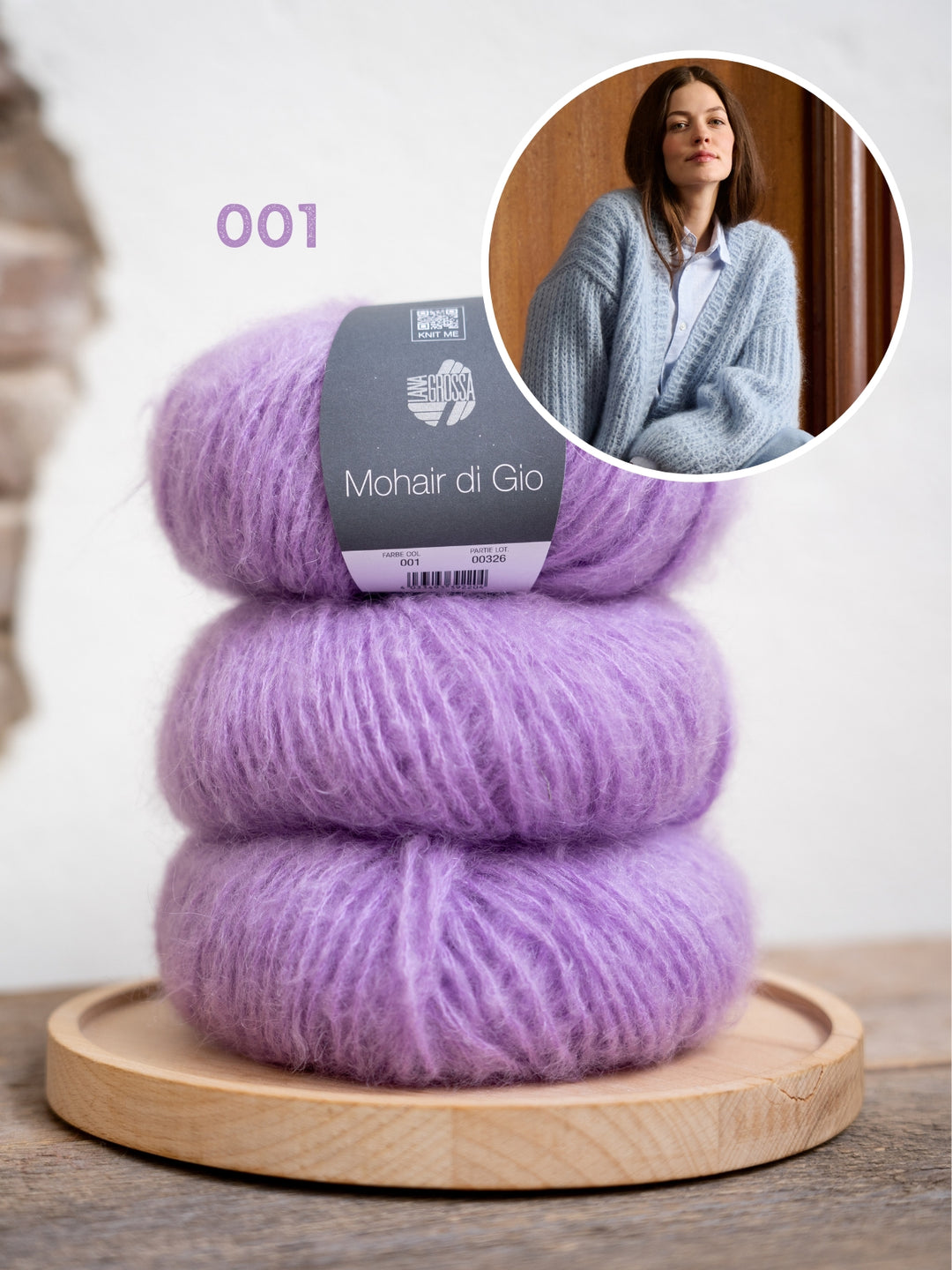 Breipakket Mohair Di Gio vest in patentsteek