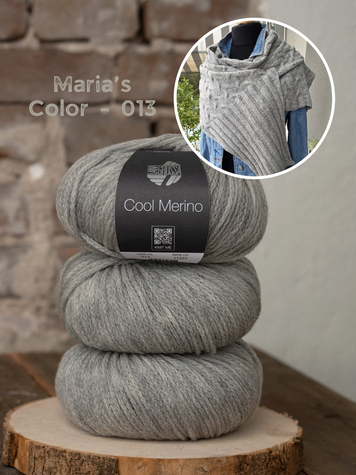 Breipakket Lizas Tuch Braid Lines - Cool Merino