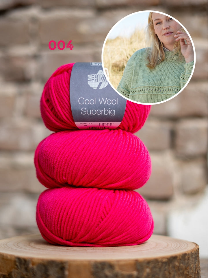 Breipakket Cool Wool Superbig trui met textuurstrepen