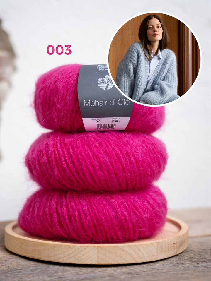 Breipakket Mohair Di Gio vest in patentsteek