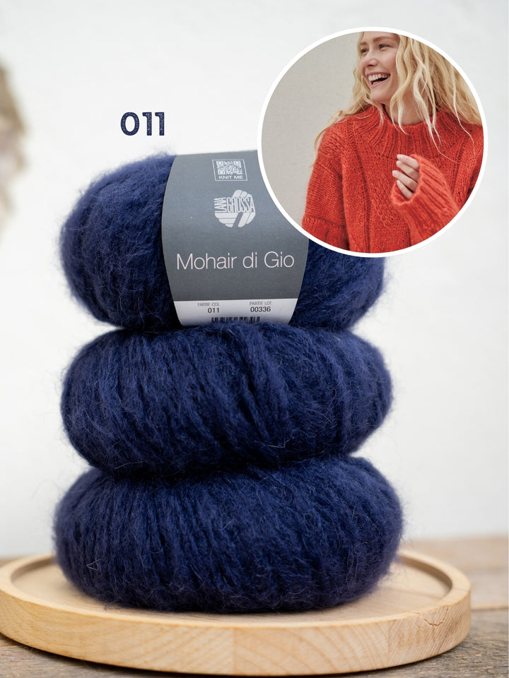 Breipakket Mohair Di Gio oversized trui met kabels - top-down