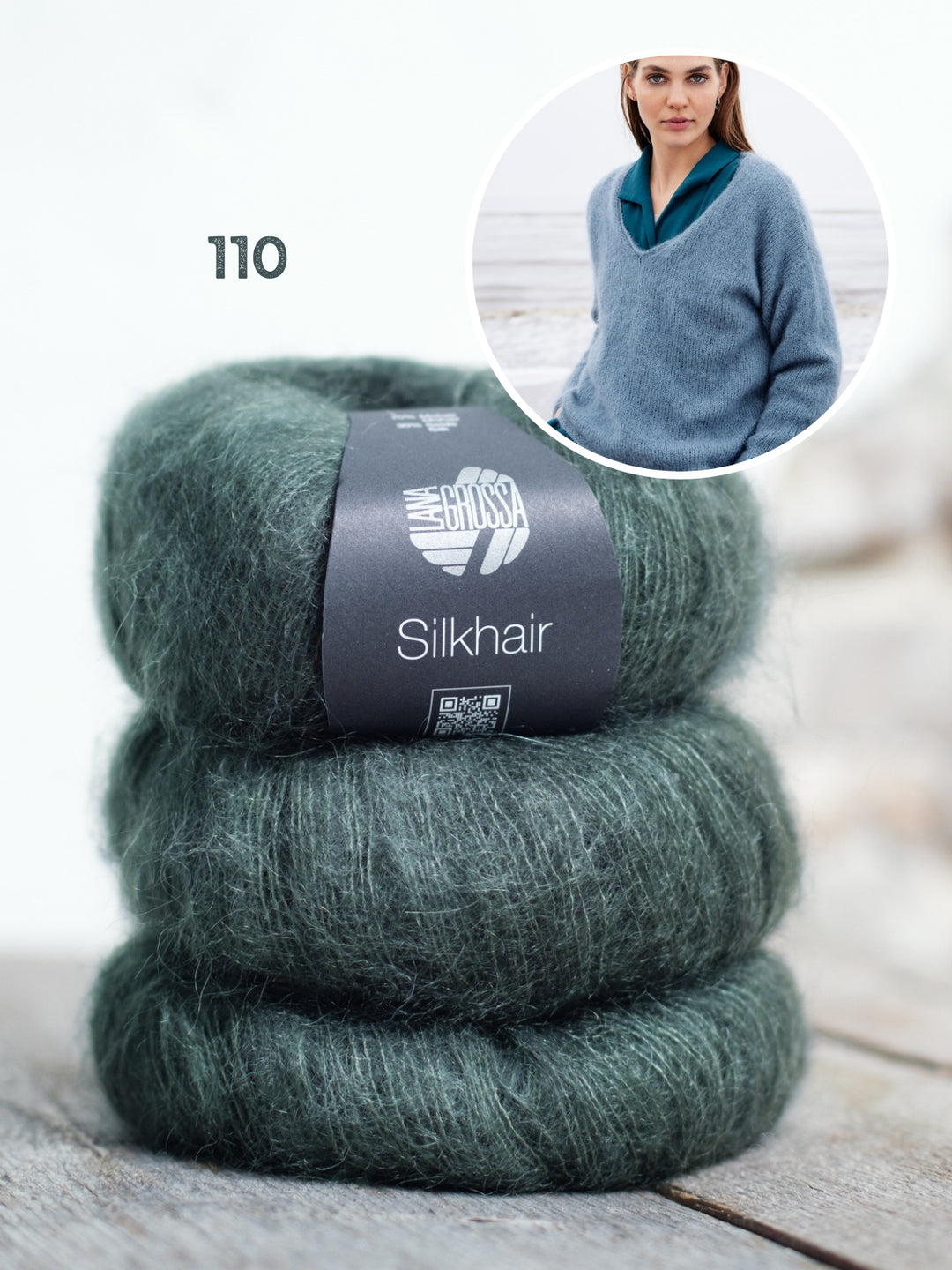 Breipakket Silkhair trui met v-hals