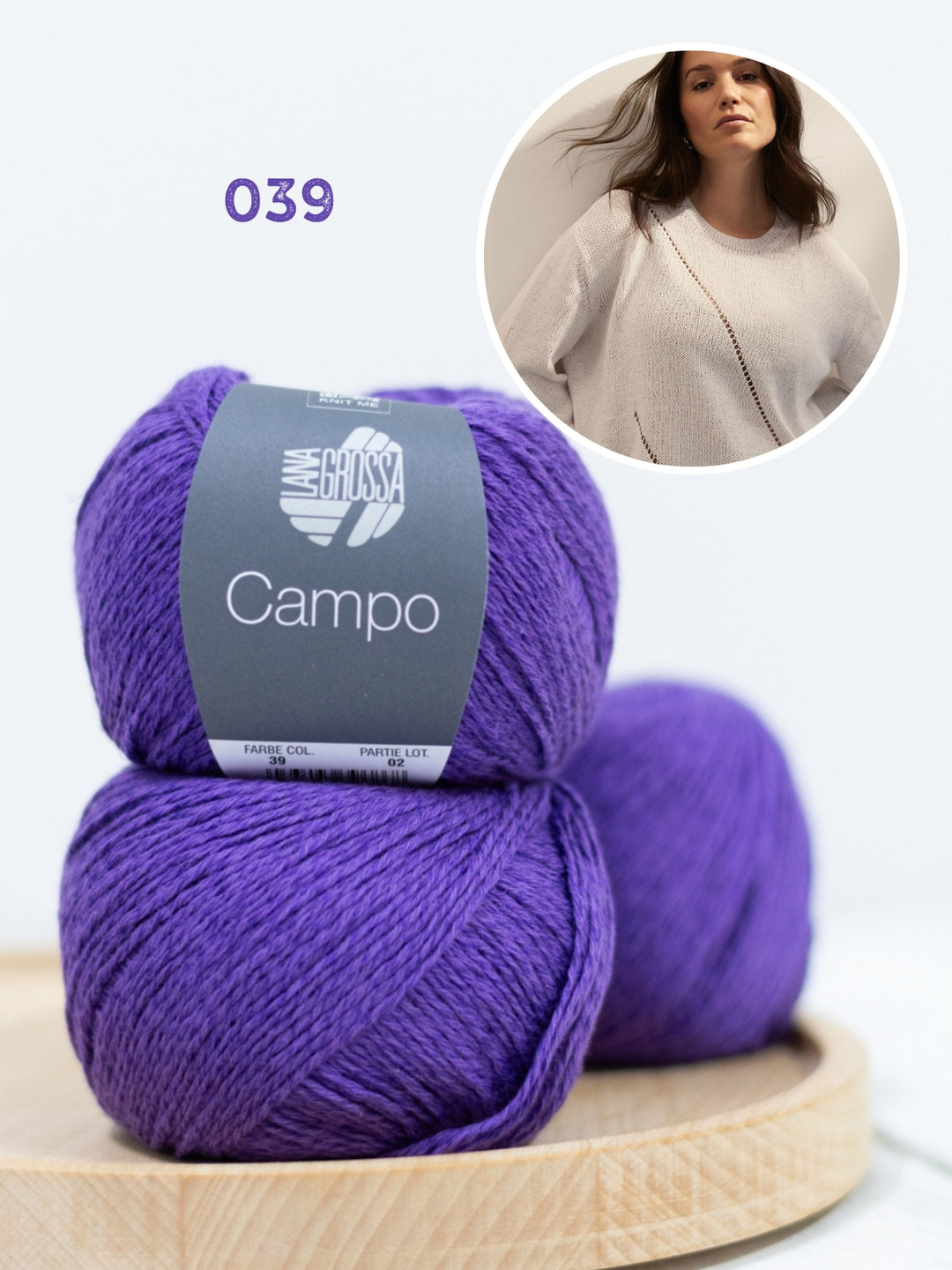 Breipakket Campo pullover met ajourstrepen