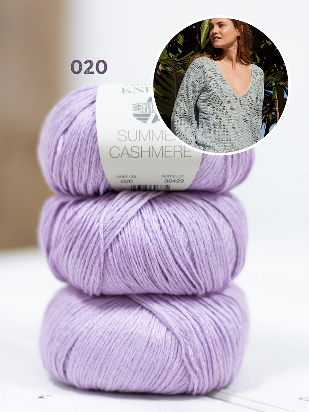 Haakpakket Summer Cashmere trui in zebrapatroon