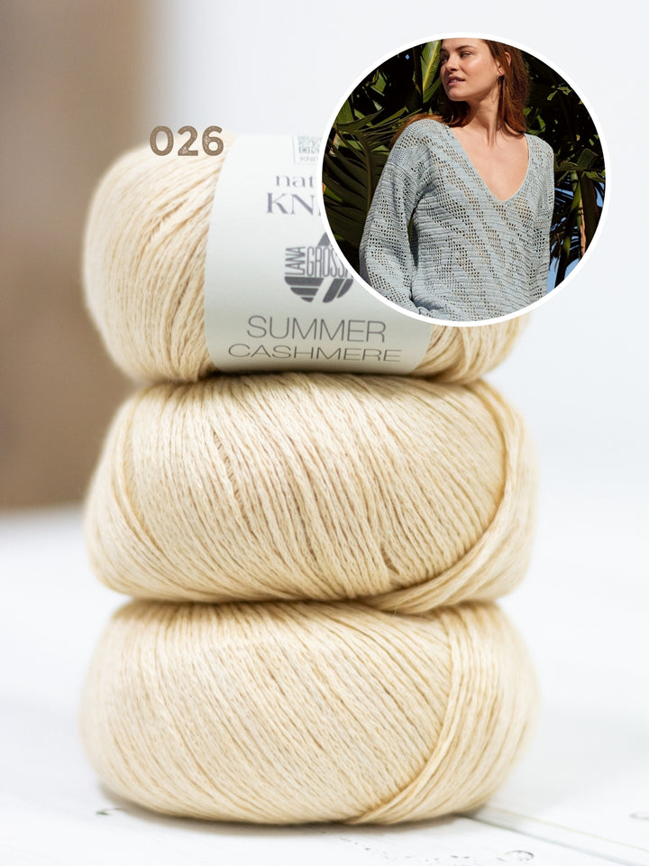 Haakpakket Summer Cashmere trui in zebrapatroon