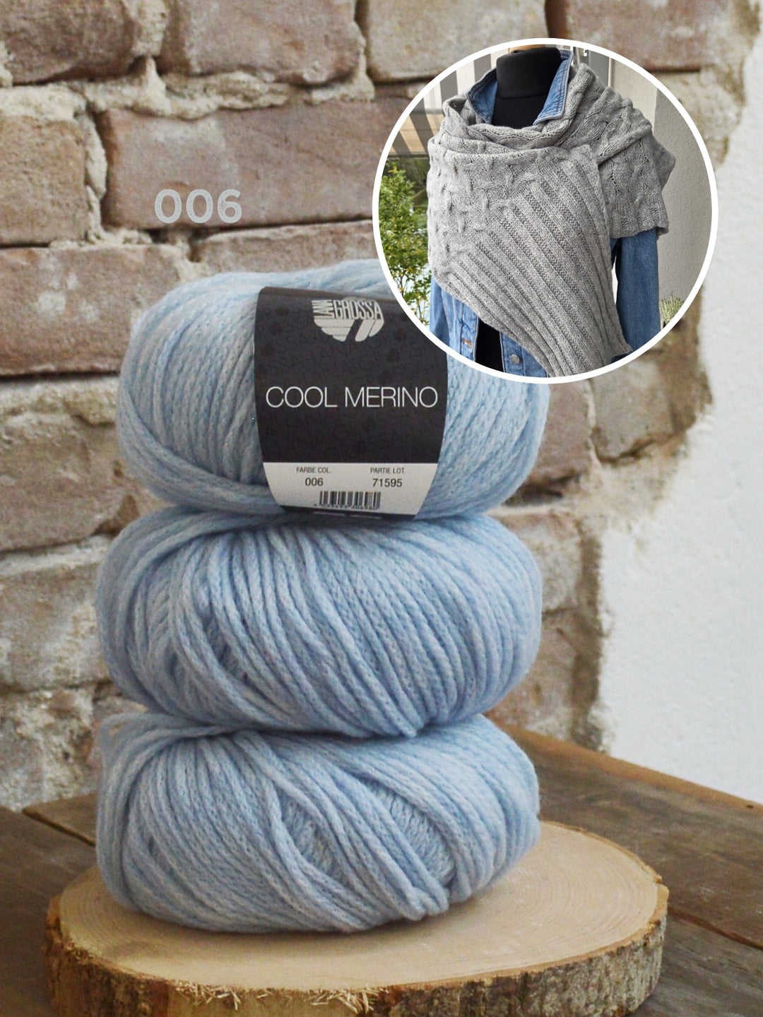 Breipakket Lizas Tuch Braid Lines - Cool Merino