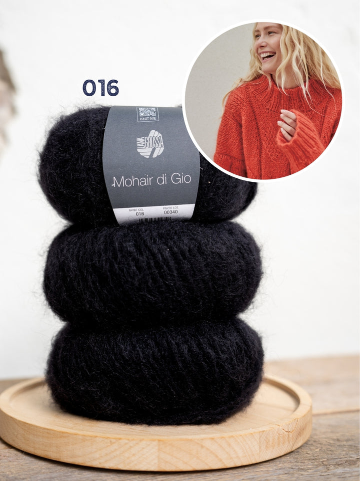 Breipakket Mohair Di Gio oversized trui met kabels - top-down