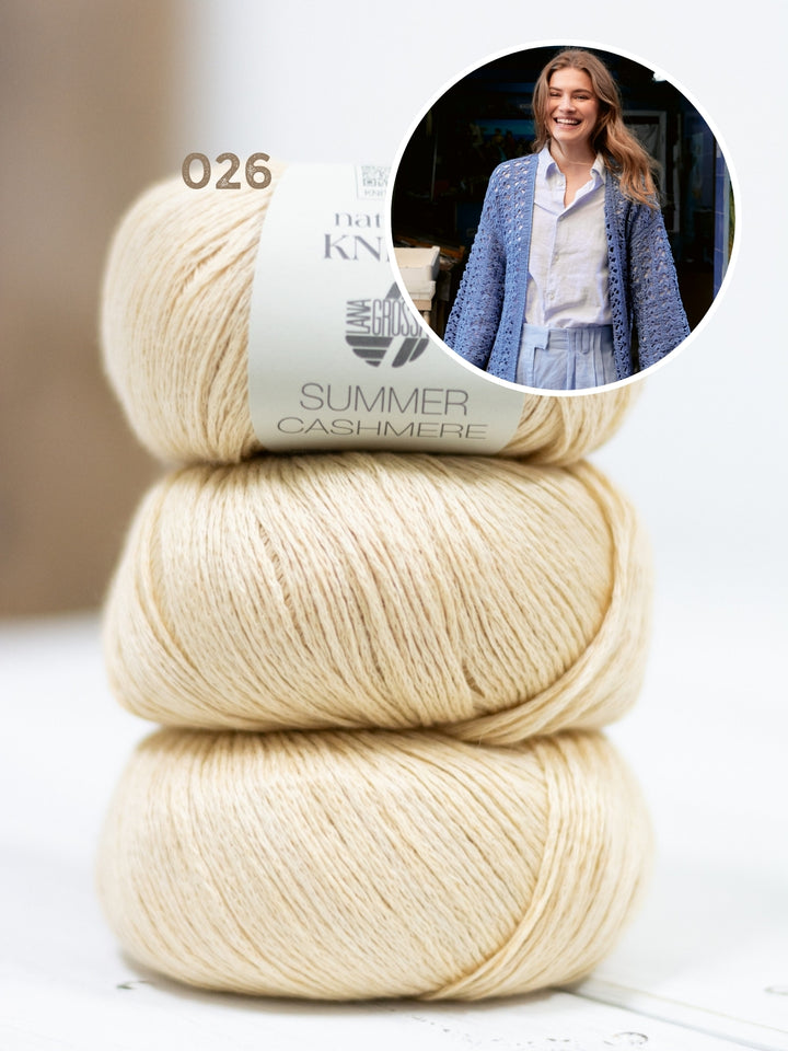 Haakpakket Summer Cashmere vest in ajourpatroon