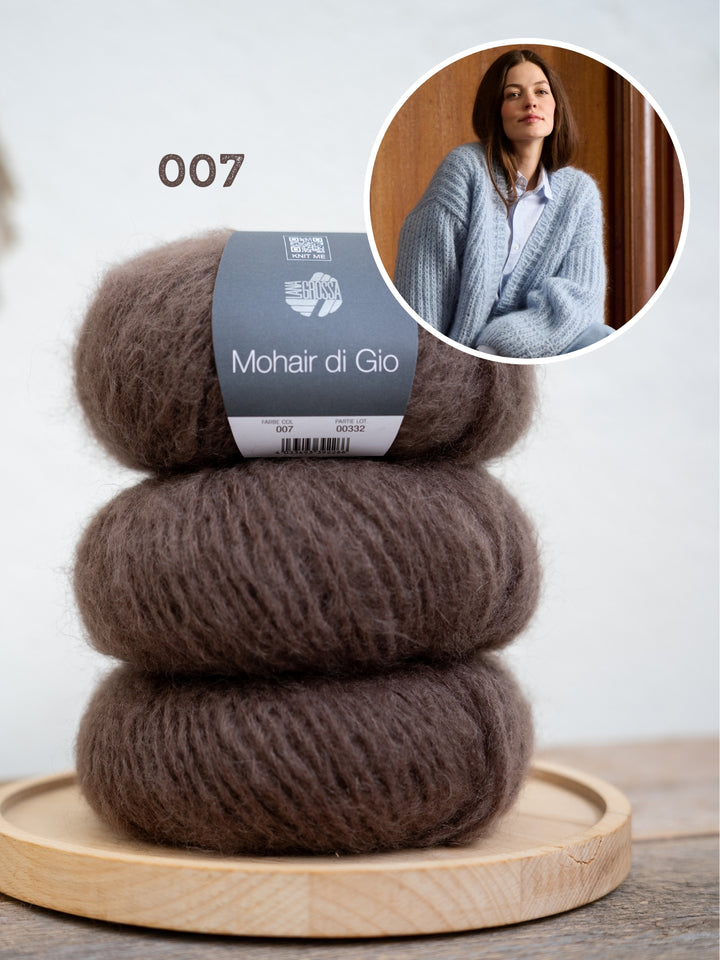 Breipakket Mohair Di Gio vest in patentsteek