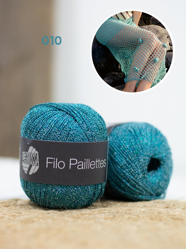 Haakpakket Filo Paillettes rok met bloemen