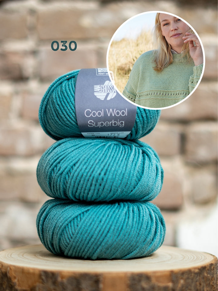 Breipakket Cool Wool Superbig trui met textuurstrepen