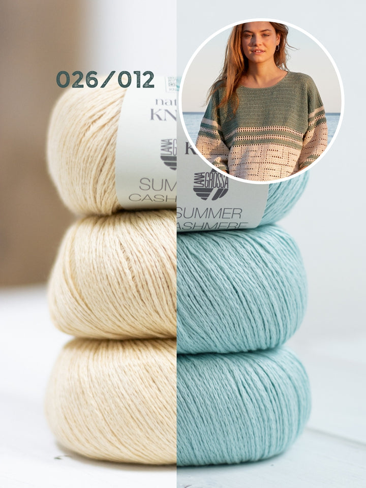 Haakpakket Summer Cashmere shirt met filetpatroon