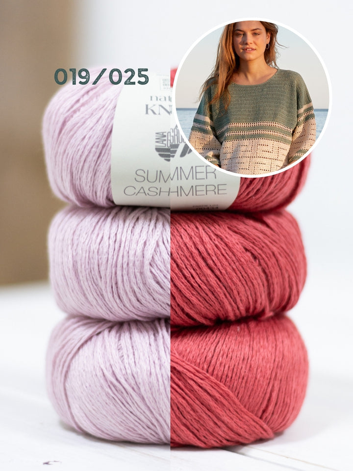 Haakpakket Summer Cashmere shirt met filetpatroon
