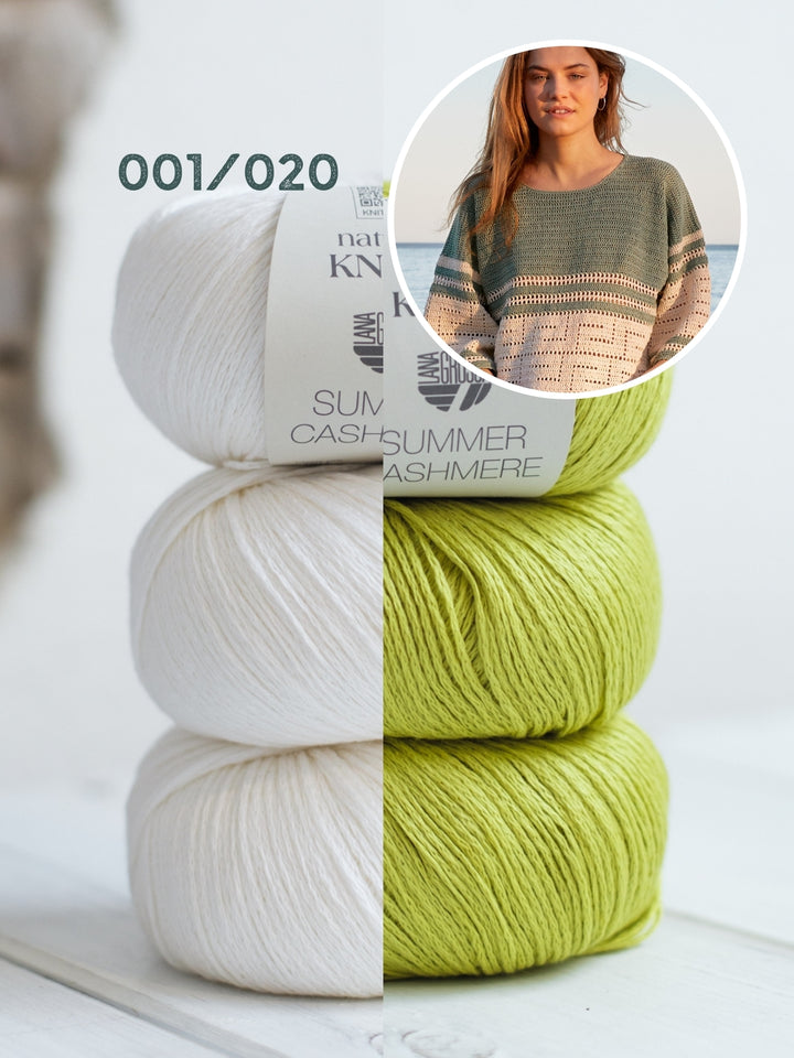 Haakpakket Summer Cashmere shirt met filetpatroon