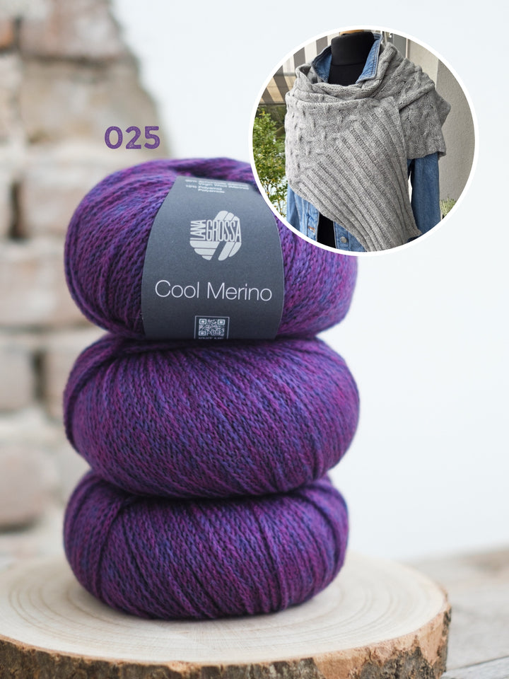 Breipakket Lizas Tuch Braid Lines - Cool Merino