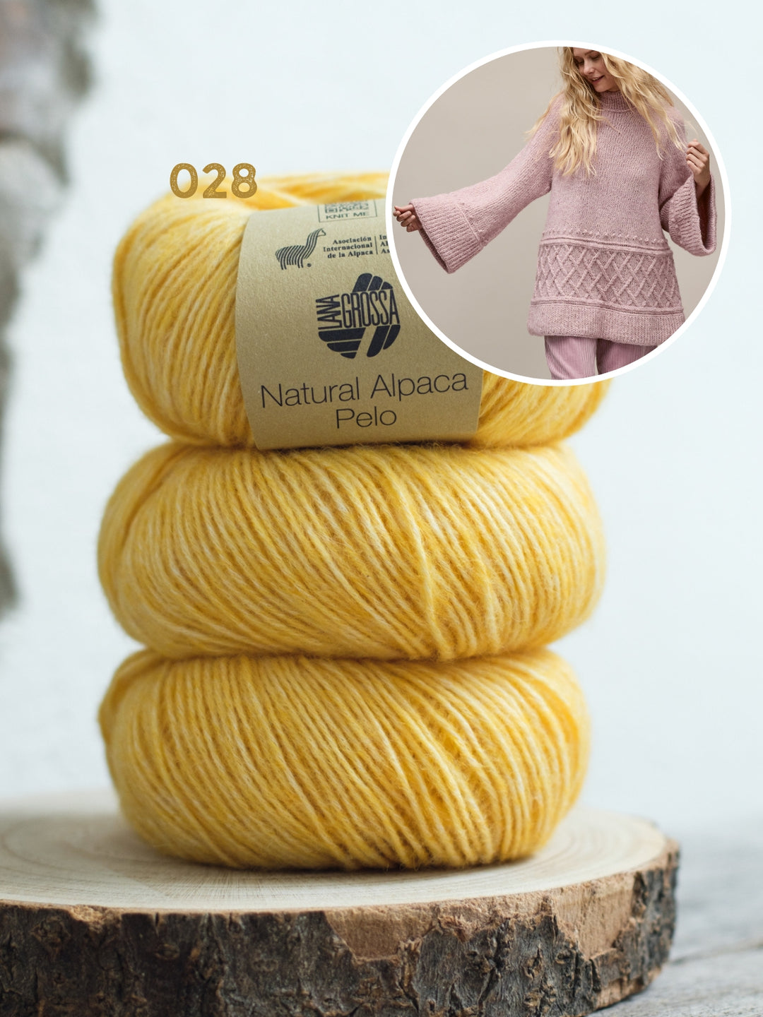 Breipakket Natural Alpaca Pelo lange trui - top-down