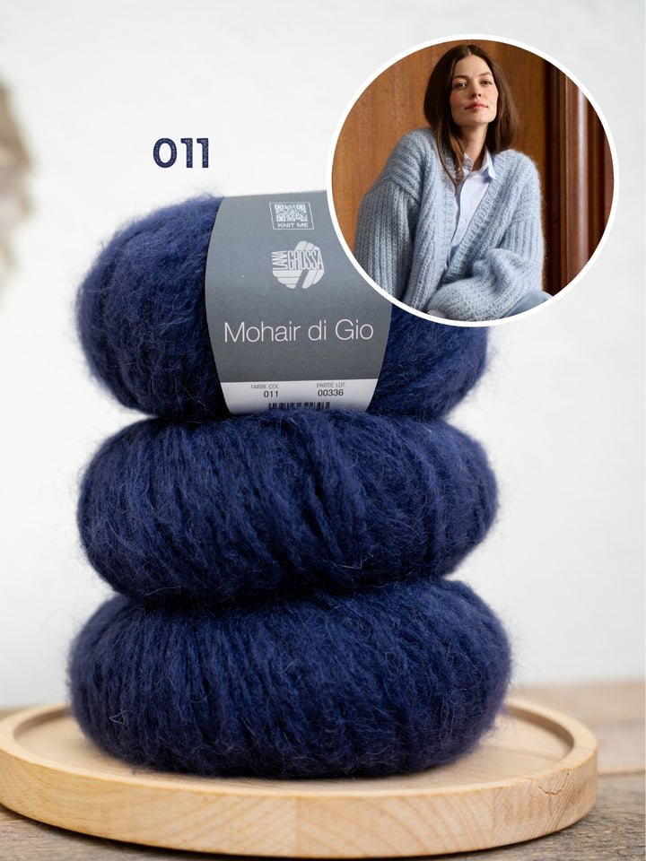 Breipakket Mohair Di Gio vest in patentsteek