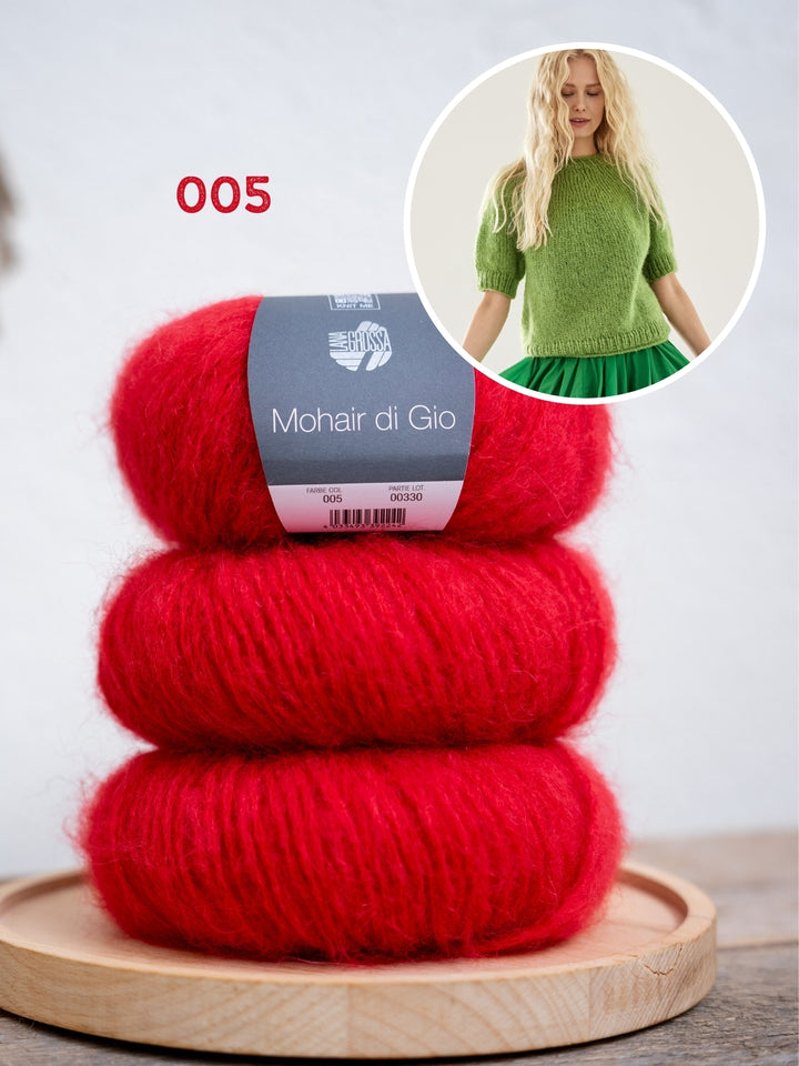 Breipakket Mohair Di Gio trui met korte mouwen - top-down