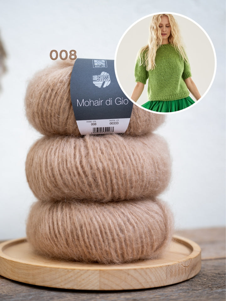 Breipakket Mohair Di Gio trui met korte mouwen - top-down