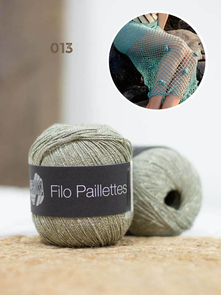 Haakpakket Filo Paillettes rok met bloemen