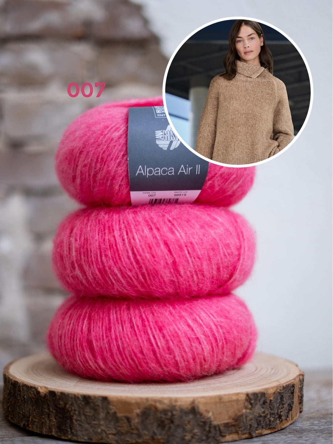 Breipakket Alpaca Air II top-down coltrui met rits