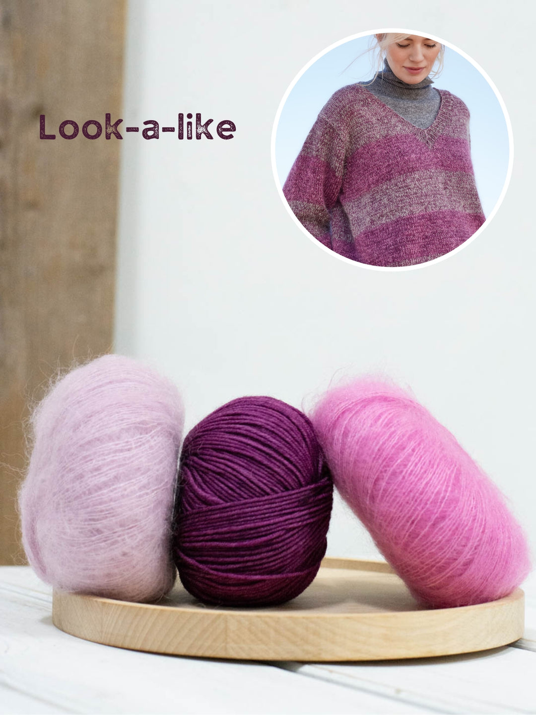 Breipakket Cool Wool Vintage Silkhair strepentrui met v-hals