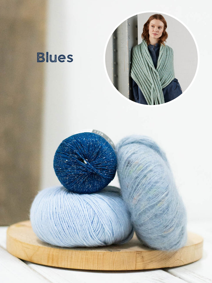 Breipakket Ecopuno Brillino Natural Superkid Tweed rib stola