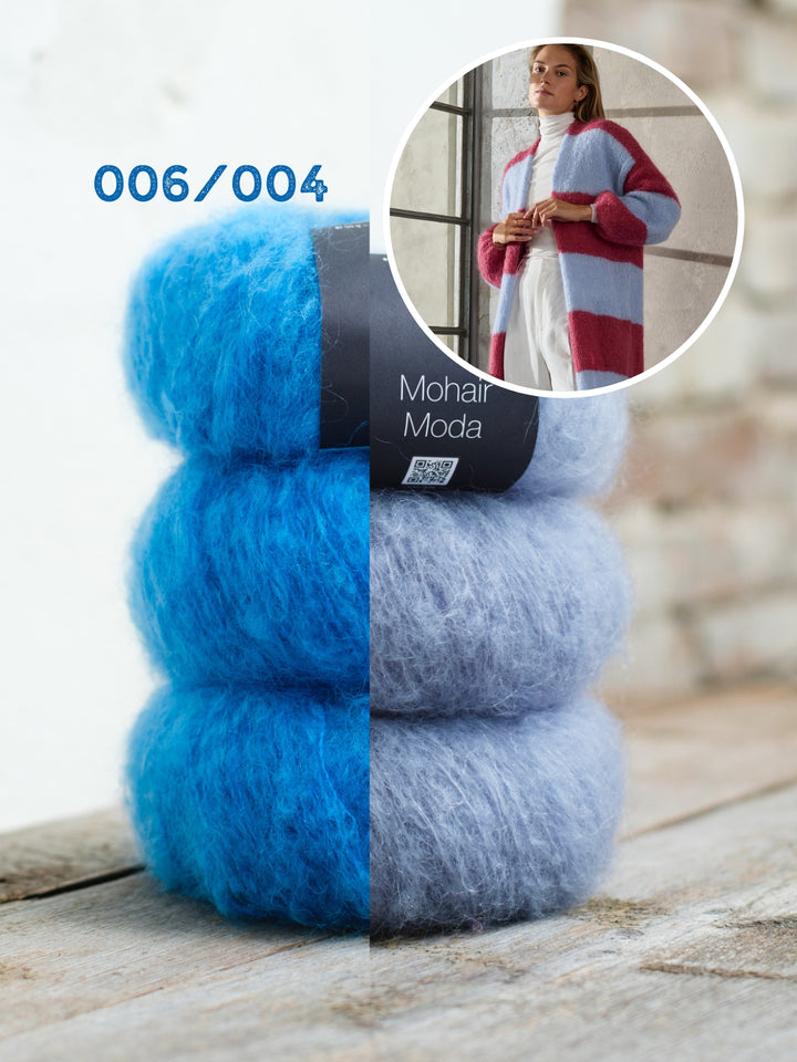 Breipakket Mohair Moda gestreepte mantel