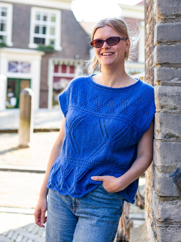 Breipakket Meadow Ajour top - Corallo uni