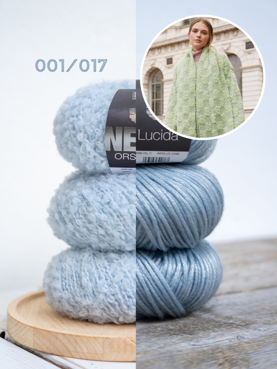 Breipakket Orsetto Lucida dambord sjaal