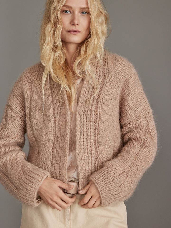 Breipakket Mohair Di Gio vest met grote kabels