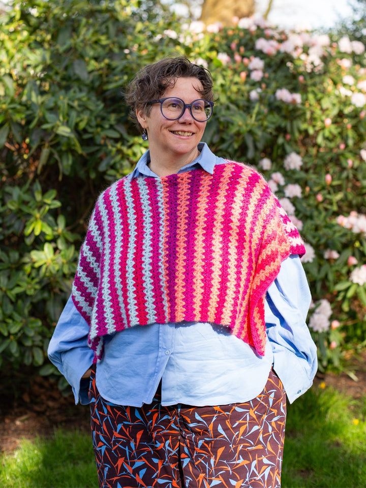 Haakpakket poncho Color Waves