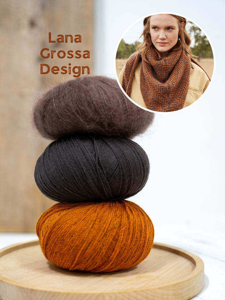 Breipakket Cashmere 16 Fine Silkhair Cool Wool Lace driehoekstola