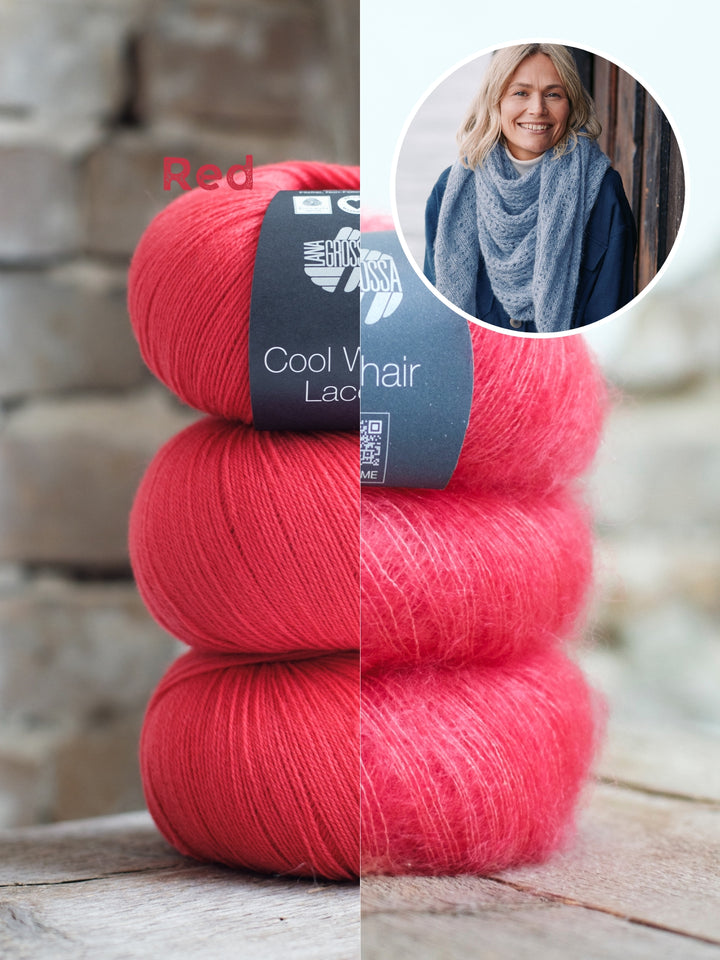 Breipakket Cool Wool Lace & Silkhair driehoekstola