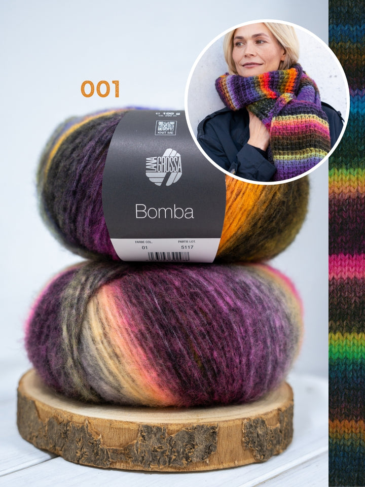 Breipakket Bomba sjaal in textuursteek