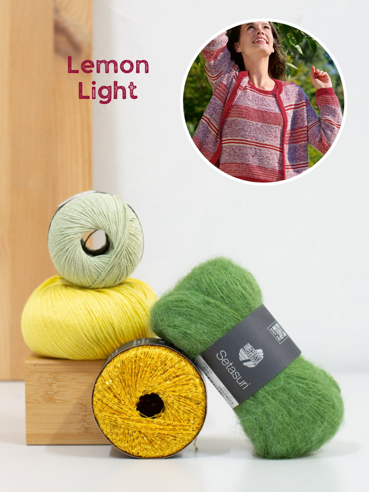 Breipakket strepen vest in garenmix