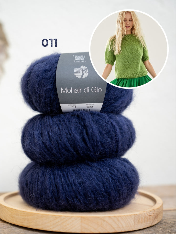 Breipakket Mohair Di Gio trui met korte mouwen - top-down