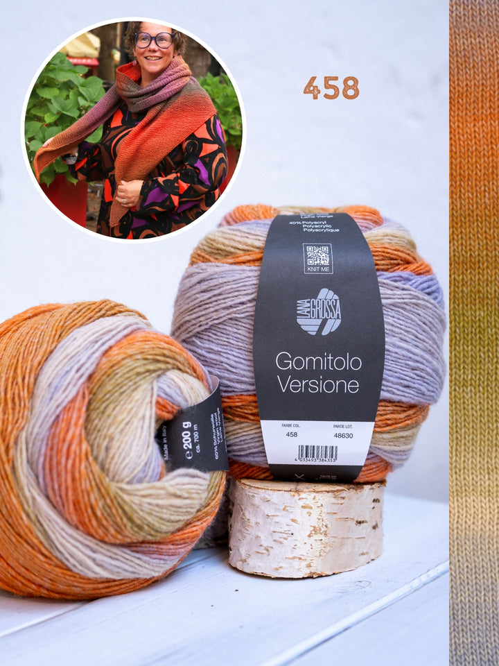Breipakket Lizas stola Orange Night - Versione