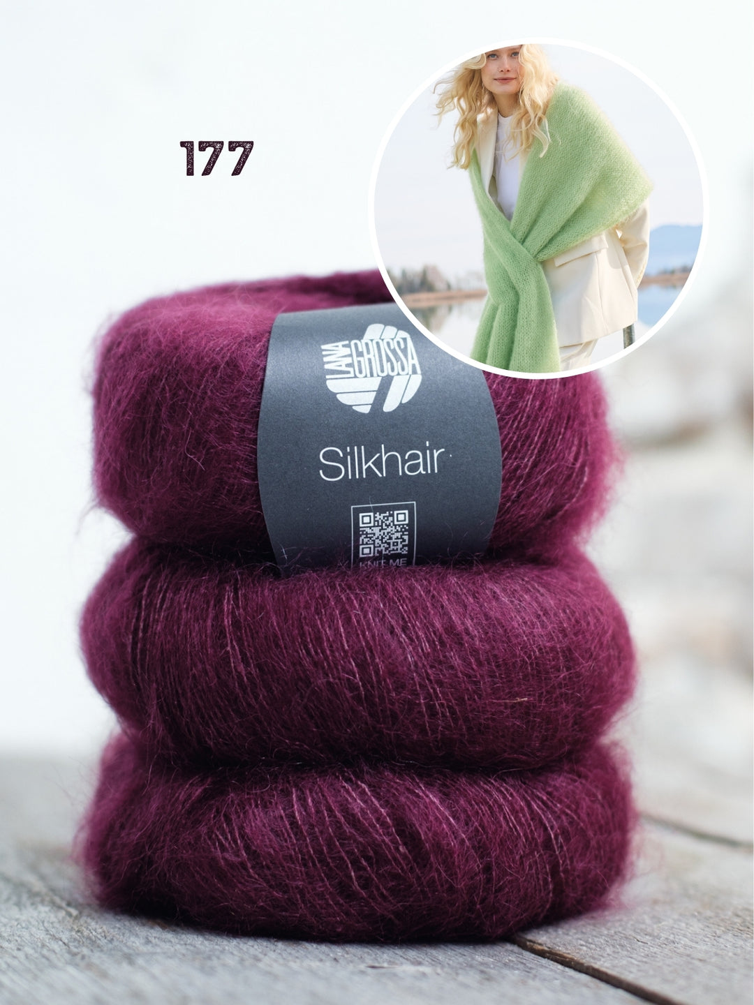 Breipakket Silkhair sjaal